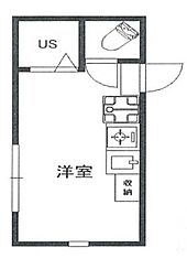 FortuneHouse 1階ワンルームの間取り