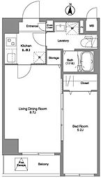 コンフォリア北池袋 1LDKの間取図画像