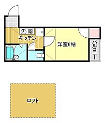 サン・プラスパ2 1Kの間取図画像