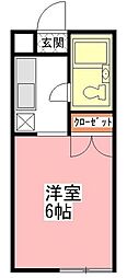 AQUAアパート堀之内 1Kの間取図画像