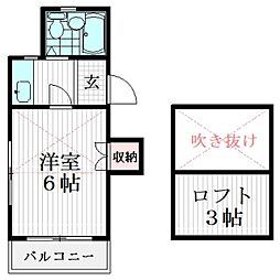 エクスクルーシヴ柳沢 1Kの間取図画像