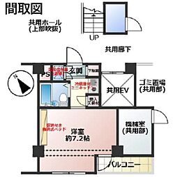 キャッスルマンション川越B ワンルームの間取図画像