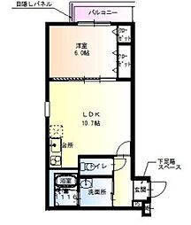 フジパレス萱島 1LDKの間取図画像