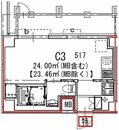 GENOVIA船橋 ワンルームの間取図画像