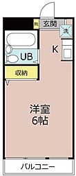 関大前LIFE21 ワンルームの間取図画像