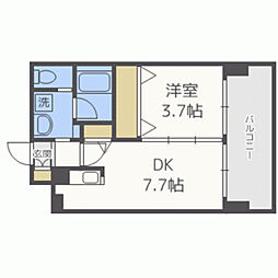 コンダクト福岡東 1DKの間取図画像