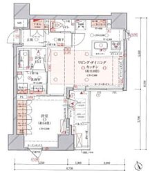 GREEN PARK新富町 3階1LDKの間取り
