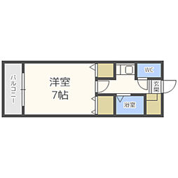 ストリームライン相生 1Kの間取図画像