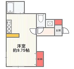 松本ハイツ 2階ワンルームの間取り