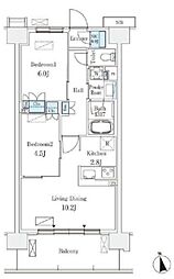 スカイグランデ津田沼 2LDKの間取図画像