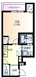 フジパレス尼崎西浦公園1番館 1Kの間取図画像