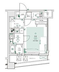 フェルクルール田端ルネサンスコート 1Kの間取図画像