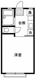 百合ハイム 1Kの間取図画像