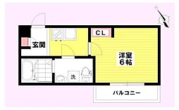 アクシア坂戸 1Kの間取図画像