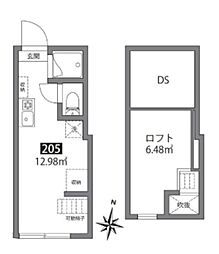 SOLEIL大岡山 ワンルームの間取図画像