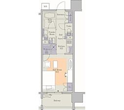 パークアクシス心斎橋 1Kの間取図画像