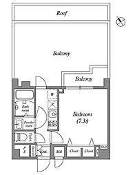 GRANPASEO田端B 1Kの間取図画像