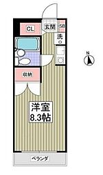 リュミエ本厚木 ワンルームの間取図画像