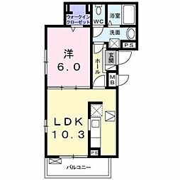 クリスタルメゾンしらかば 1LDKの間取図画像