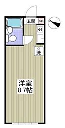 ベルオークしずか ワンルームの間取図画像
