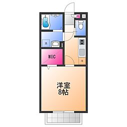 ジェンネ降井 1Kの間取図画像