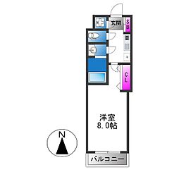 プラ・ディオ新深江 1Kの間取図画像