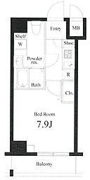 グランスカイ町屋 1Kの間取図画像