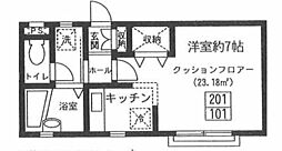ベルメゾンコンプタ 1Kの間取図画像