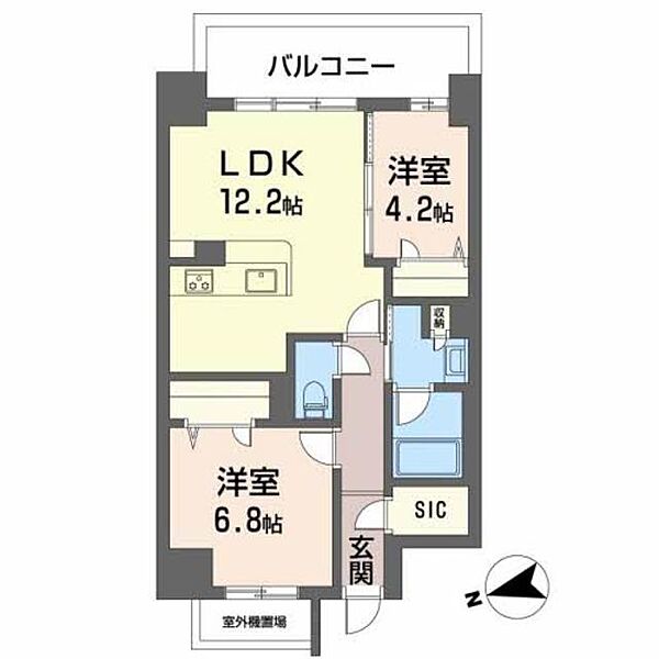 ケイマン 0801｜兵庫県姫路市東延末１丁目(賃貸マンション2LDK・8階・57.06㎡)の写真 その2