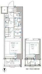 dips野方RESIDENCE 1Kの間取図画像