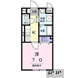 ステラルーチェ目白 2階1Kの間取り