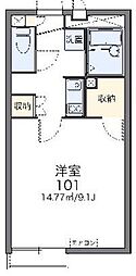 レオネクストbloom3 1Kの間取図画像