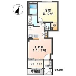 ポラリス所沢 1LDKの間取図画像