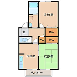 ヒルサイド南星 2Kの間取図画像