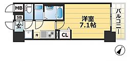 レジデンス神戸大倉山グルーブ 2階1Kの間取り