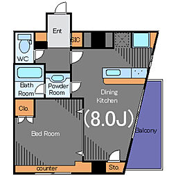 京急本線 立会川駅 徒歩6分の賃貸マンション 3階1DKの間取り