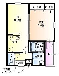 フジパレスJR塚口 1LDKの間取図画像