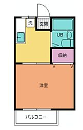 コーポP・B8 1Kの間取図画像