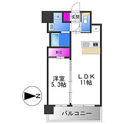 プレジオ八戸ノ里 1LDKの間取図画像