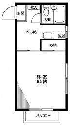 エースハイツ綾部 1Kの間取図画像
