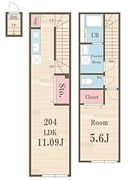 プライムガーデン池上WEST 1LDKの間取図画像