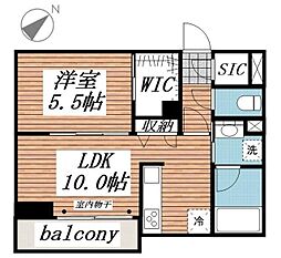 八幡宿マンション 1LDKの間取図画像