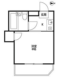 グランドハイツ八王子 1Kの間取図画像