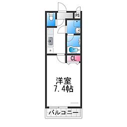 フジパレス愛泉 1Kの間取図画像