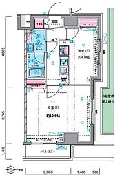 ジェノヴィア押上スカイガーデン 2Kの間取図画像