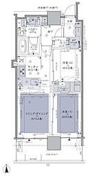 グランシテイタワー月島 2LDKの間取図画像