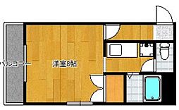 シバタビルディング 1Kの間取図画像