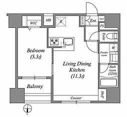ACP Residence 中野新橋 1LDKの間取図画像