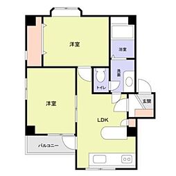 クレスト高輪 2DKの間取図画像