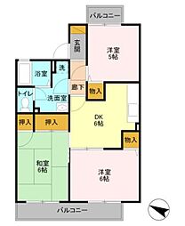 グランディール富士1 3DKの間取図画像